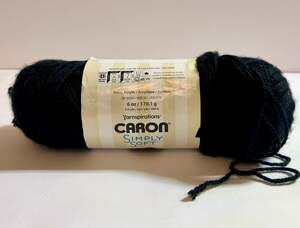 Caron Simply Soft Acrylic Yarn, Color Black #9727